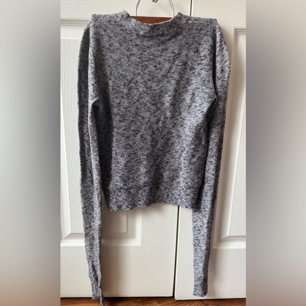 ARITZIA WILFRED Italian Yarn Gray Crew Neck Sweater Soft Knit (XXS) - Picture 2 of 4